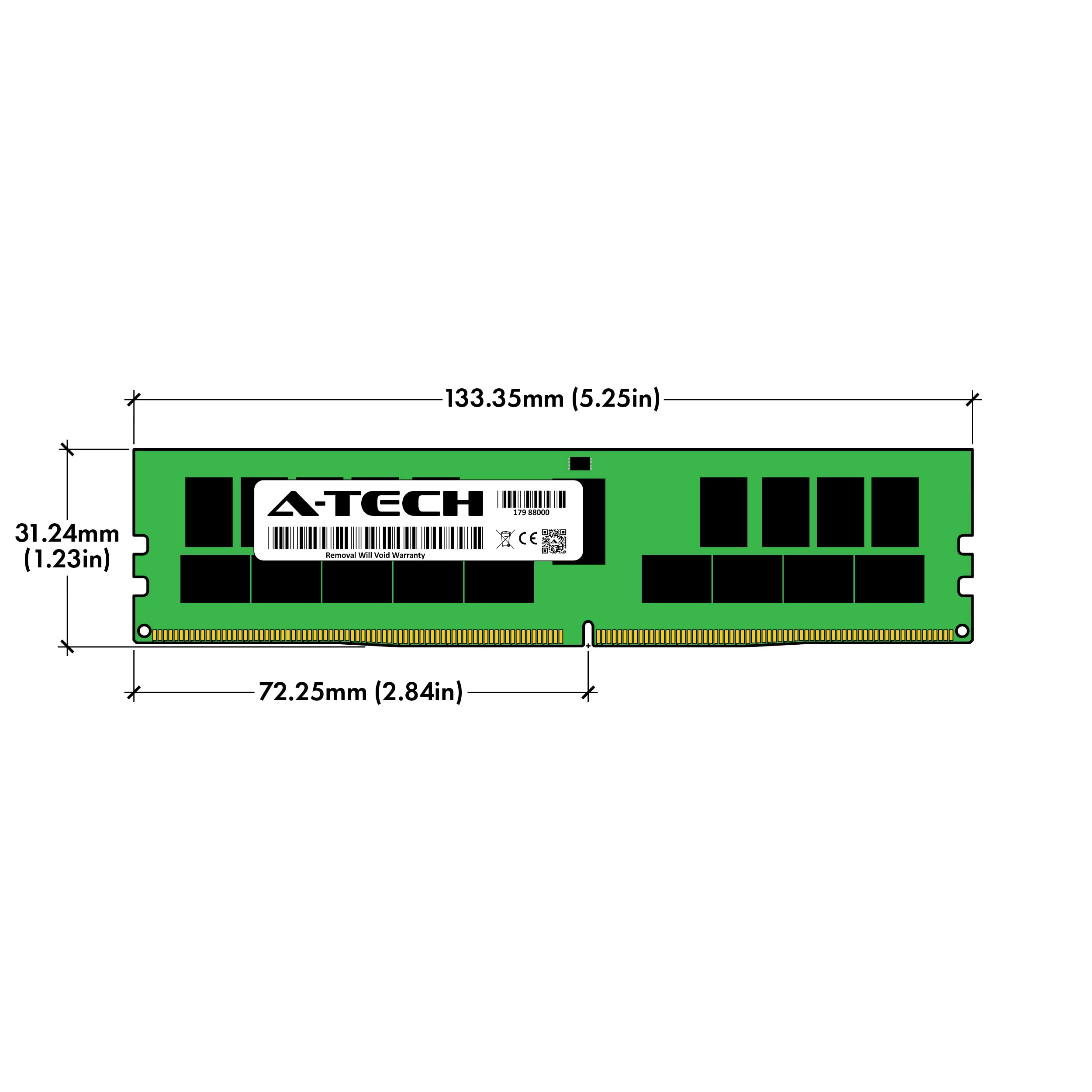 A-Tech 32GB RAM Replacement for Dell SNPCPC7GC/32G, A8711888, CPC7G, 0CPC7G | DDR4 2400MHz PC4-19200 2Rx4 ECC Registered RDIMM Single Server Memory Module