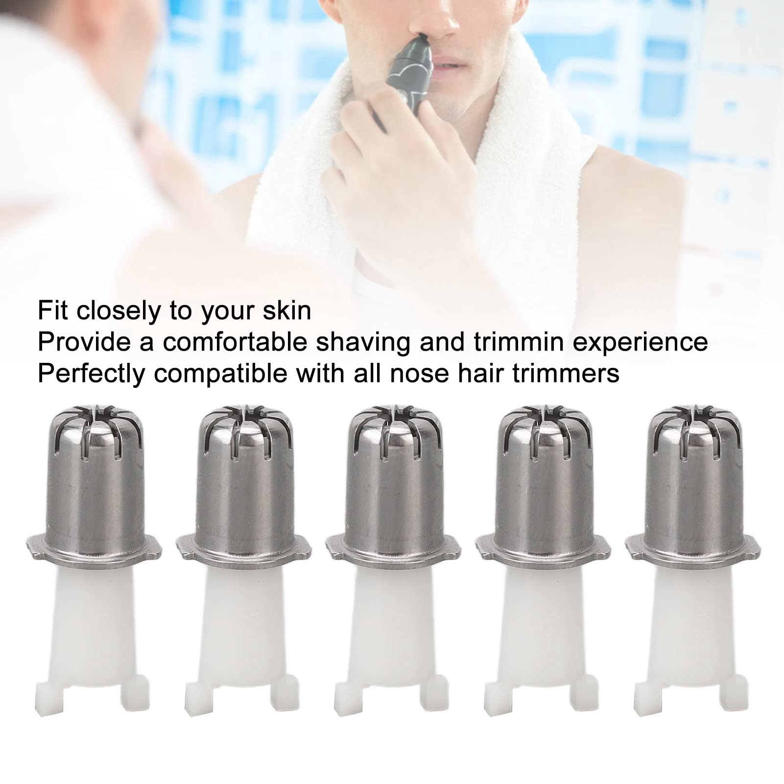 10pcs Nose Hair Trimmer Head, Universal Replacement Nose Hair Clipper Blade Heads for Accurate Shaving Practical Accessories for Trimming Nose Hairs