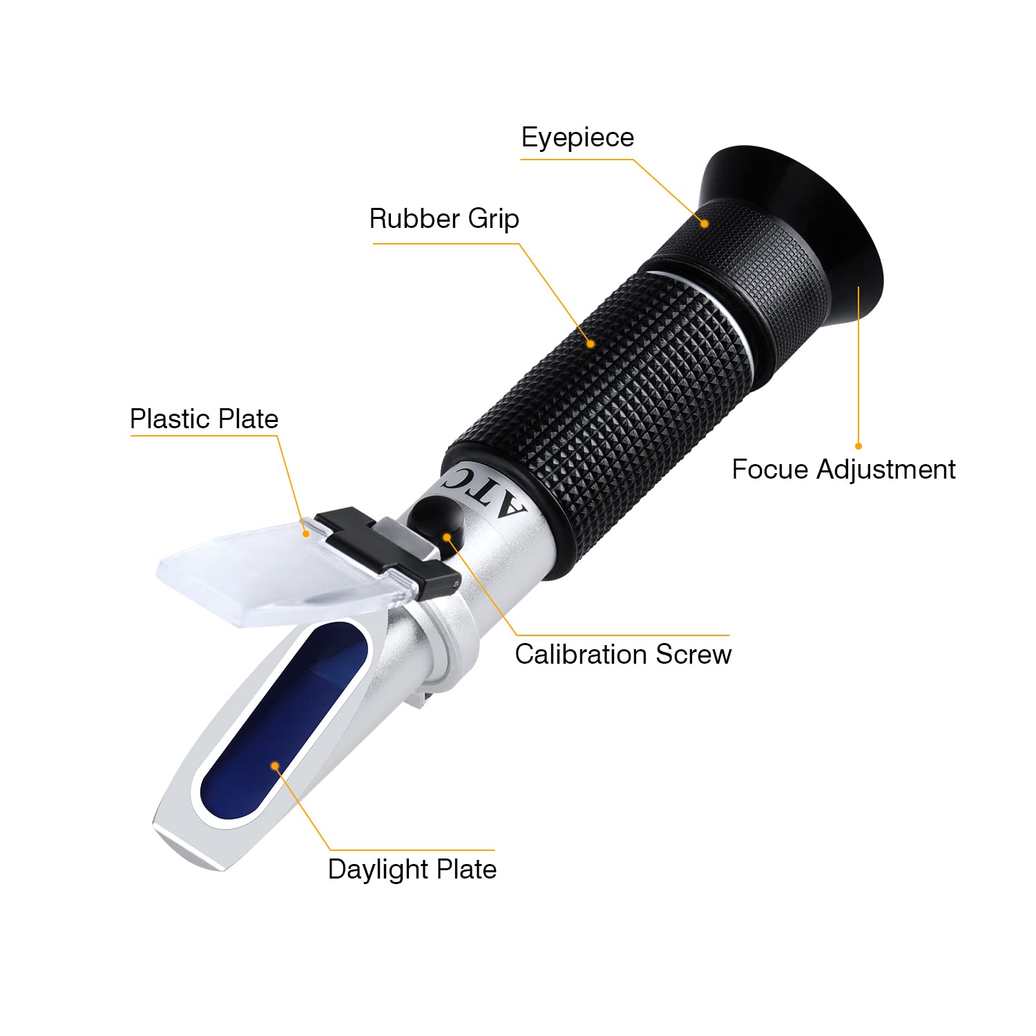 XinJiaJi Optical Hydrometer, Optical Brix Refractometer for Beer Making, Dual Scale Brix Meter - Specific Gravity 1.000-1.130 and Brix 0-32%, Alcohol 0-17% Vol, Beer Brewing Kit