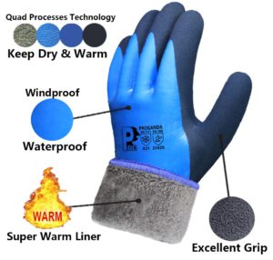 waterproof thermal winter work gloves fleece liner insulated warm for gardening car washing fishing outdoor