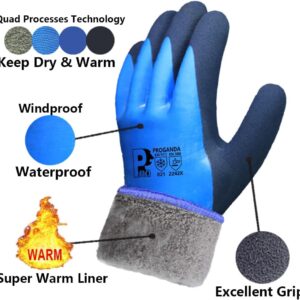 Waterproof Thermal Winter Work Gloves Fleece Liner Insulated Warm for Gardening Car Washing Fishing Outdoor