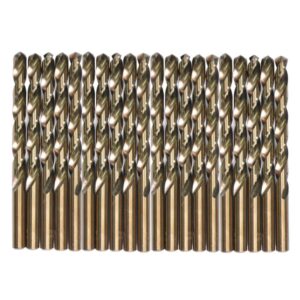 valyriantool 1/8" cobalt drill bits(20pcs), m35 hssco high speed steel jobber length twist drill bit set for hardened metal, stainless steel, cast iron, plastic and wood