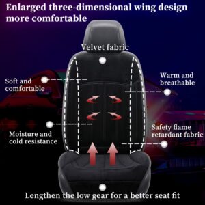 Car Seat Cushion Chair Cushion Auto Seat Cushion for Full Back and Seat, Velour Seat Car Cushion Front Chair Pad, Seat Cushion for Car Seat Driver 1 Pack (NH001-1pcs/Black)