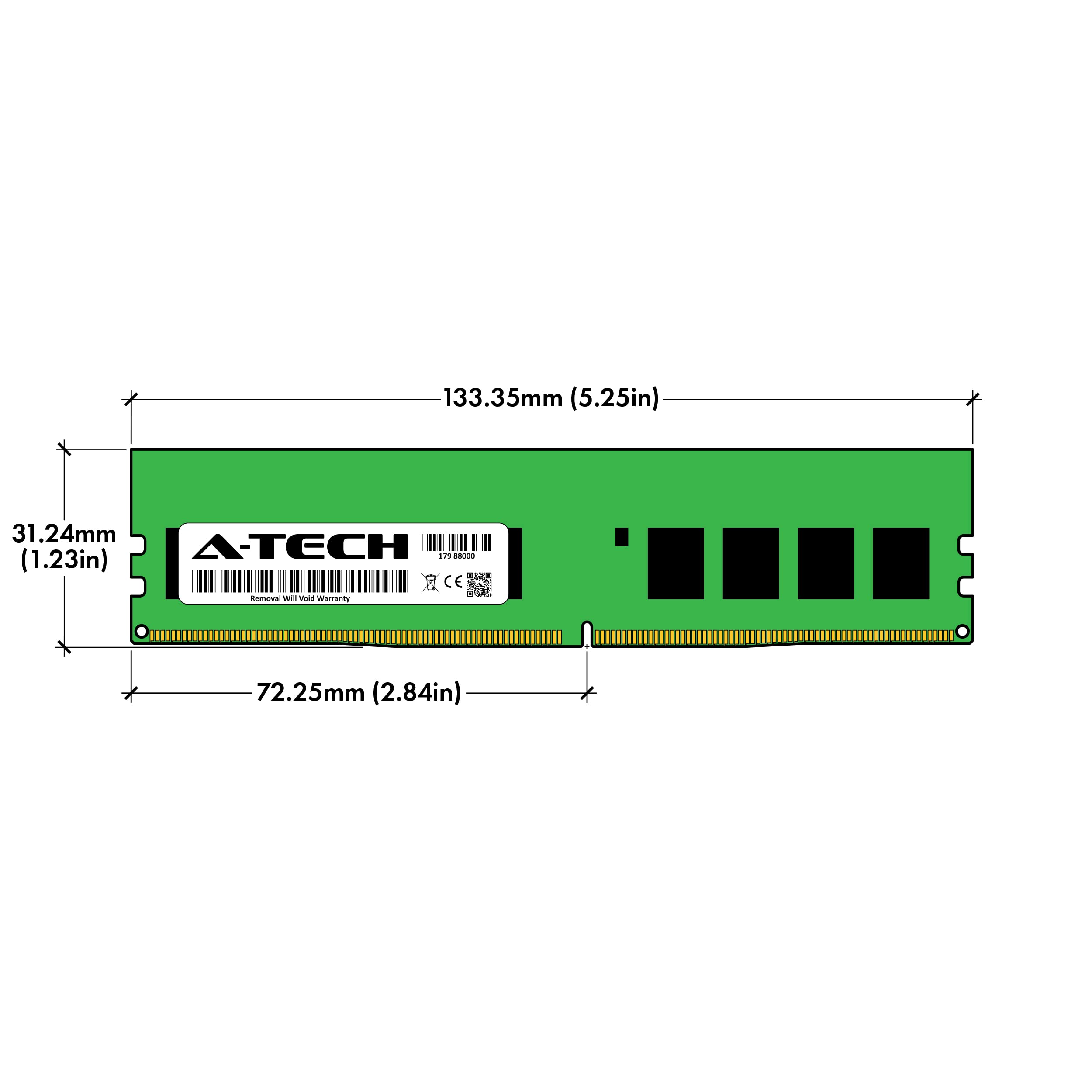 A-Tech 16GB RAM Replacement for Dell SNPR1WG8C/16G, AB663418, R1WG8, 0R1WG8 | DDR4 3200MHz PC4-25600 1Rx8 ECC Unbuffered UDIMM Single Server Memory Module