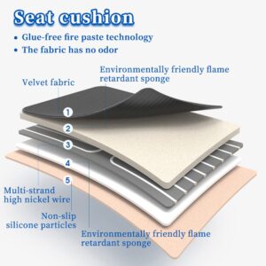 Car Seat Cushion Chair Cushion Auto Seat Cushion for Full Back and Seat, Velour Seat Car Cushion Front Chair Pad, Seat Cushion for Car Seat Driver 1 Pack (NH001-1pcs/Black)