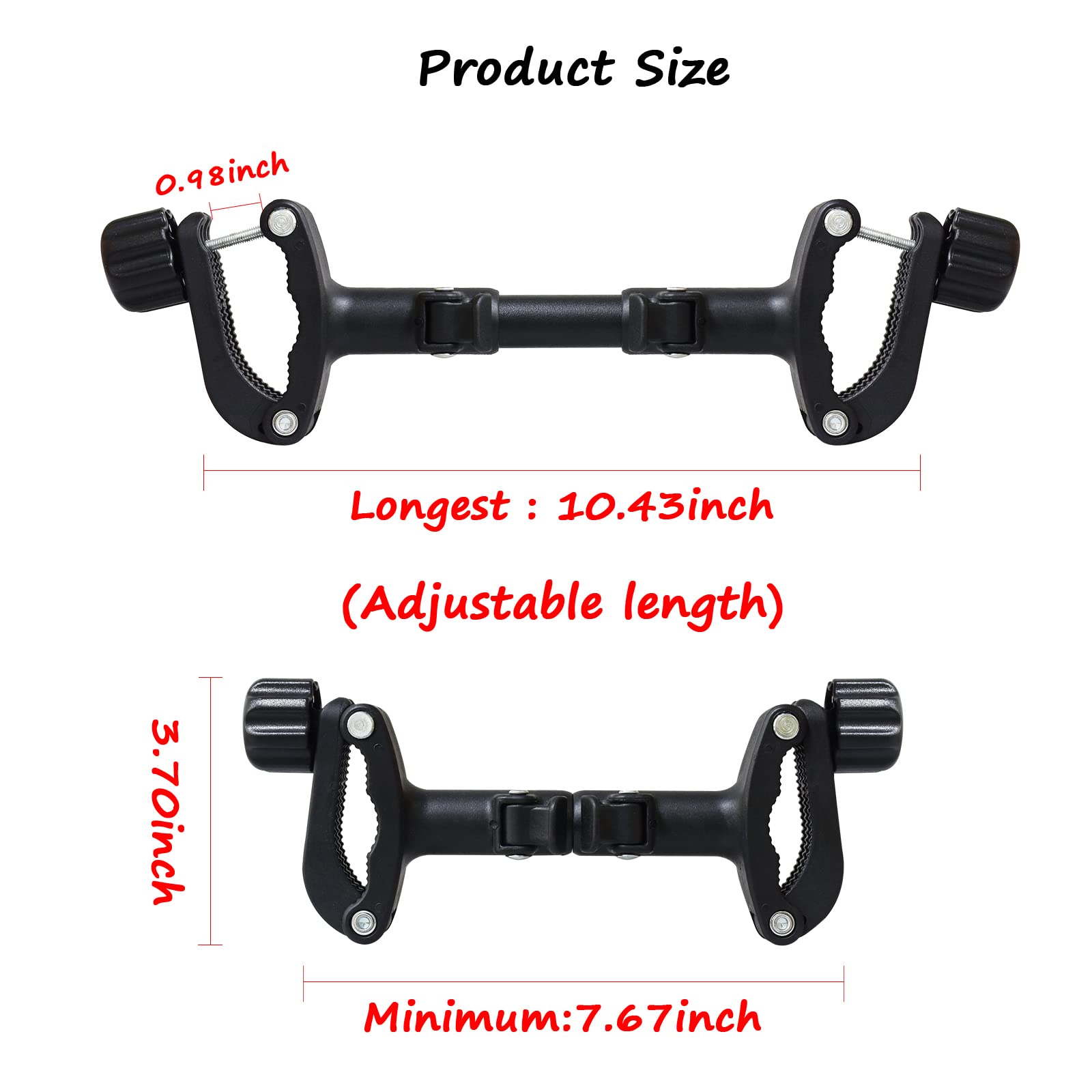 3 Pcs Twin Stroller Connector Side by Side, Universal Stable Baby Stroller Pushchair Connectors, Detachable Adjustable 2 in1 Twin Dual Stroller Connector for Two Strollers Connection ﻿