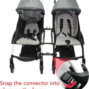 3 Pcs Twin Stroller Connector Side by Side, Universal Stable Baby Stroller Pushchair Connectors, Detachable Adjustable 2 in1 Twin Dual Stroller Connector for Two Strollers Connection ﻿