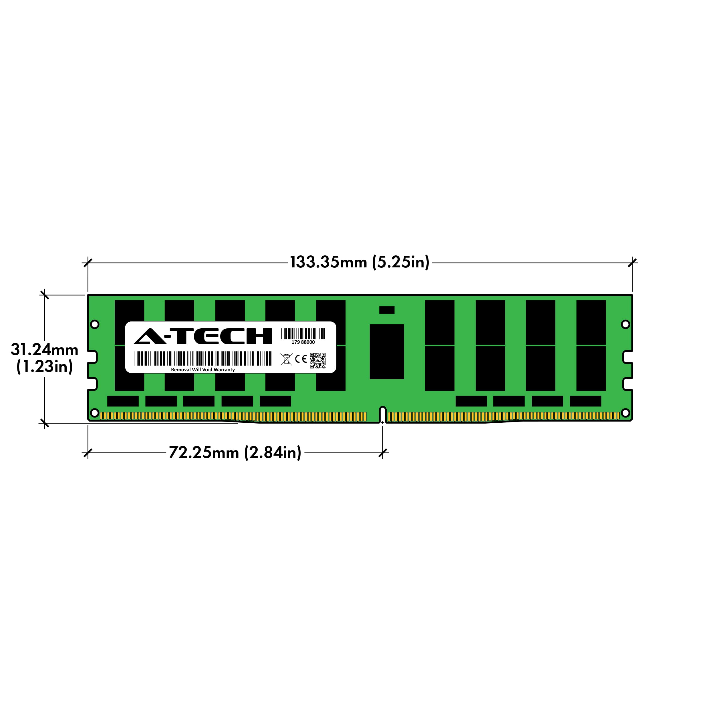 A-Tech 128GB Replacement for Samsung M386AAG40MMB-CVF - DDR4 2933MHz PC4-23400 ECC Load Reduced LRDIMM 288-Pin 4Rx4 1.2V - Single Server Memory RAM Stick (M386AAG40MMB-CVF-ATC)