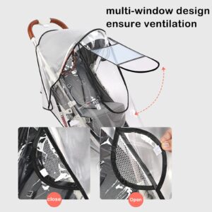 Stroller Rain Cover Universal Stroller Cart Umbrella Rain Cove Accessory, for Babies Winter Windproof Waterproof Dustproof and Snowproof