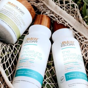 Raw Sugar Moisture Smoothie + Hair Masque Bundle - Shampoo, Conditioner, Hair Care for Dry Damaged Hair, Formulated without Sulfates & Parabens