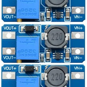 WWZMDiB MT3608 2A DC-DC Converter 2-24V to 5-28V Adjustable Boost Module (3 Pcs)