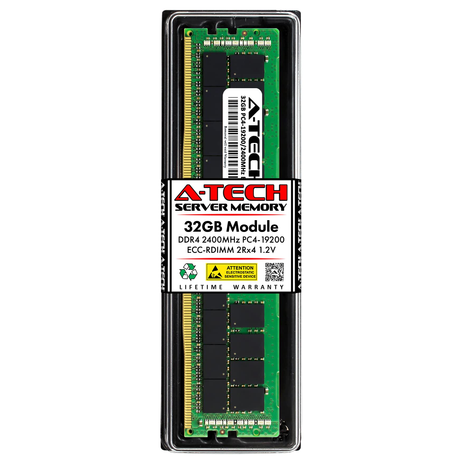 A-Tech 32GB RAM Replacement for Dell SNPCPC7GC/32G, A8711888, CPC7G, 0CPC7G | DDR4 2400MHz PC4-19200 2Rx4 ECC Registered RDIMM Single Server Memory Module