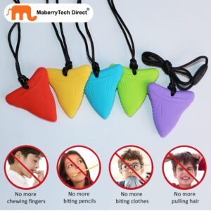 Chew Necklace for Kids Adults, Silicone Chew Toys for Kids Boys Girls with Anxiety Autism ADHD SPD Needs, Autism Sensory Necklaces for Chewing - 5 Pack