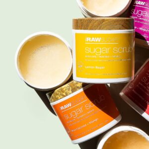 Raw Sugar - Exfoliating Sugar Scrub Body Love Bundle - Raw Coconut + Mango and Lemon Sugar, Clean, Made with Plant-Derived Ingredients, Vegan and Formulated without Sulfates & Parabens (Pack of 2)