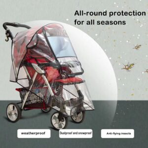 Stroller Rain Cover Universal Stroller Cart Umbrella Rain Cove Accessory, for Babies Winter Windproof Waterproof Dustproof and Snowproof