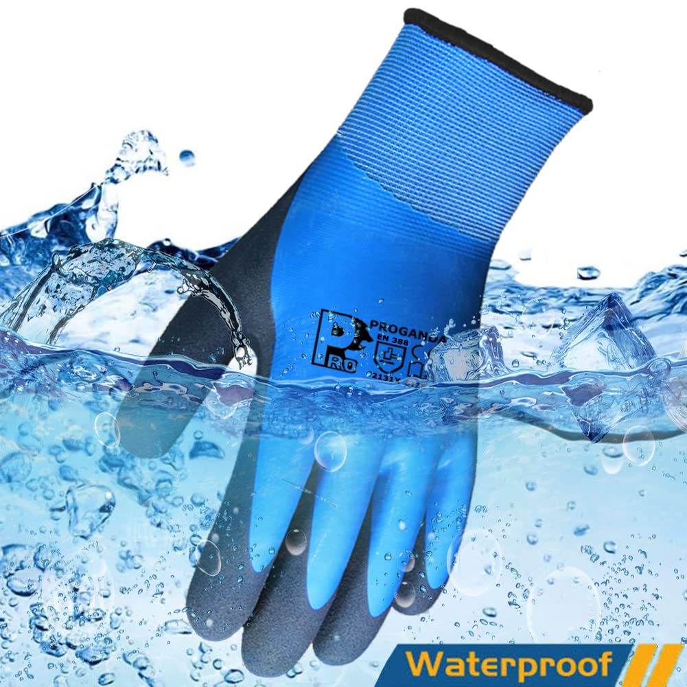 Waterproof Thermal Winter Work Gloves Fleece Liner Insulated Warm for Gardening Car Washing Fishing Outdoor