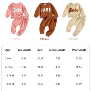 HIGHUZZA 12-18 month girl clothes baby girl clothes toddler girl clothes newborn infant babies fall outfits winter girls sweatshirt baby girls' clothing baby pant set 2 pcs brown