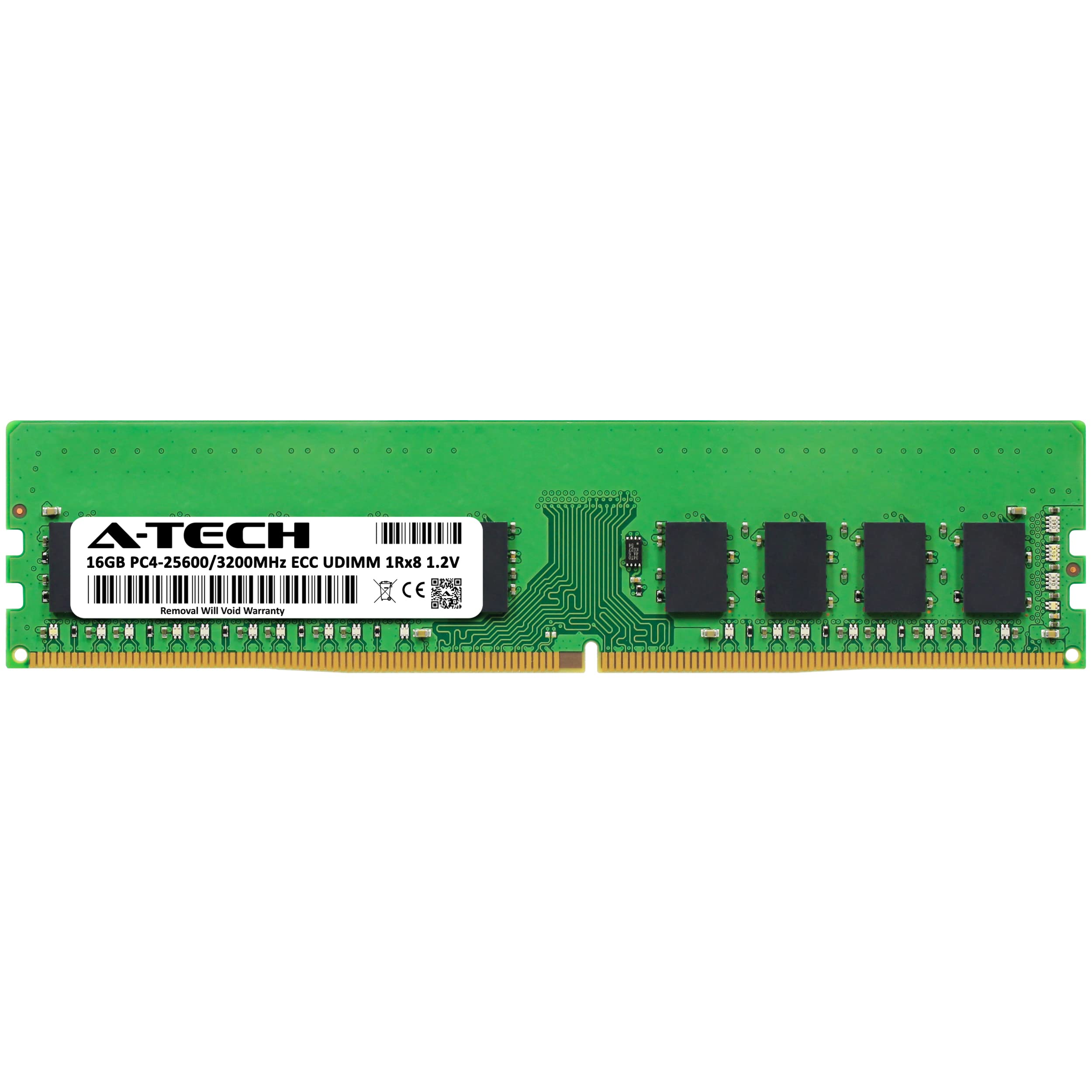 A-Tech 16GB RAM Replacement for Dell SNPR1WG8C/16G, AB663418, R1WG8, 0R1WG8 | DDR4 3200MHz PC4-25600 1Rx8 ECC Unbuffered UDIMM Single Server Memory Module