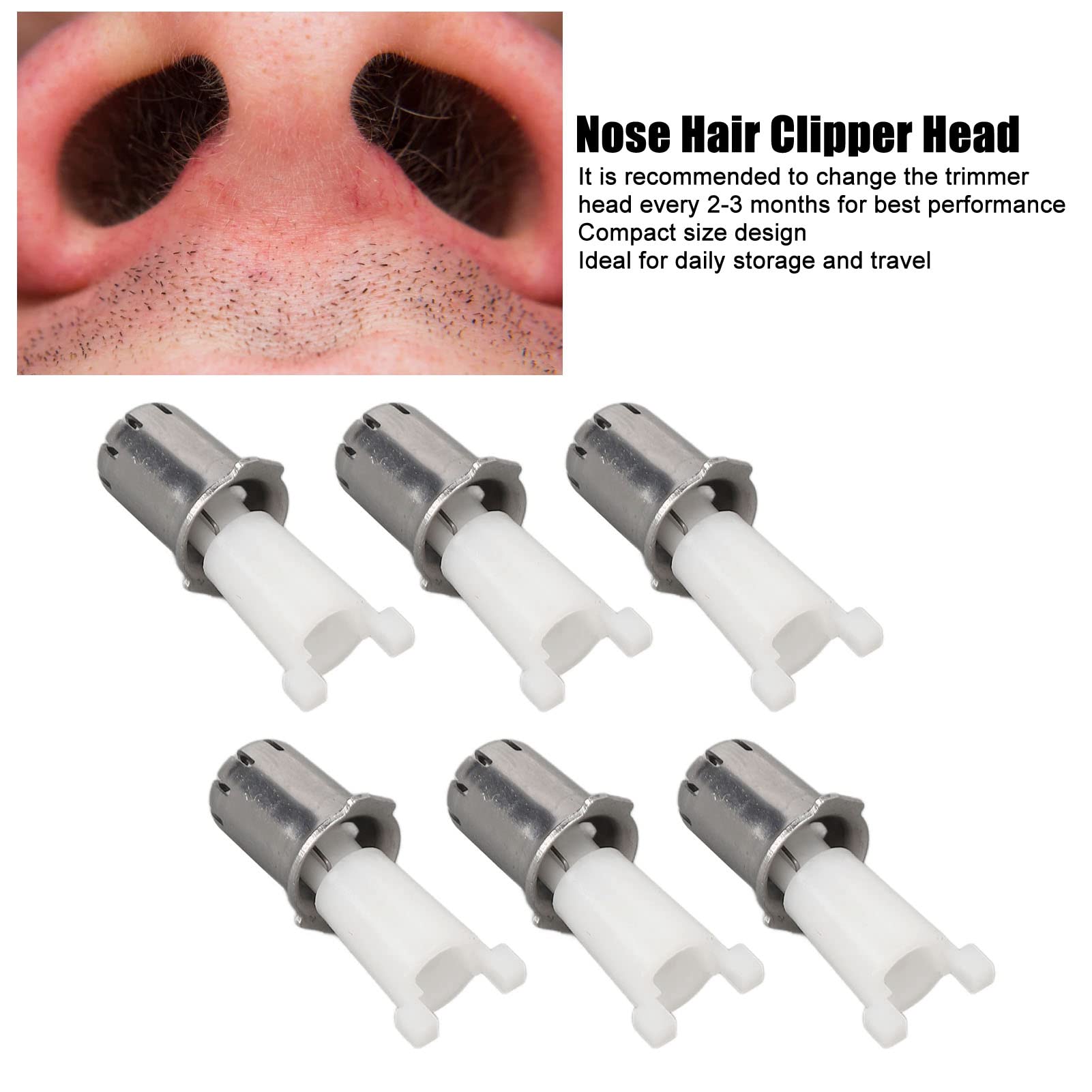 10pcs Nose Hair Trimmer Head, Universal Replacement Nose Hair Clipper Blade Heads for Accurate Shaving Practical Accessories for Trimming Nose Hairs