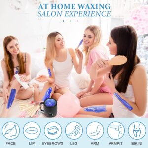 Pinkiou Waxing Kit Wax Warmer for Hair Removal, Portable Wax Machine with Hard Wax Beans for Coarse Hair Bikini Eyebrow Armpit Brazilian