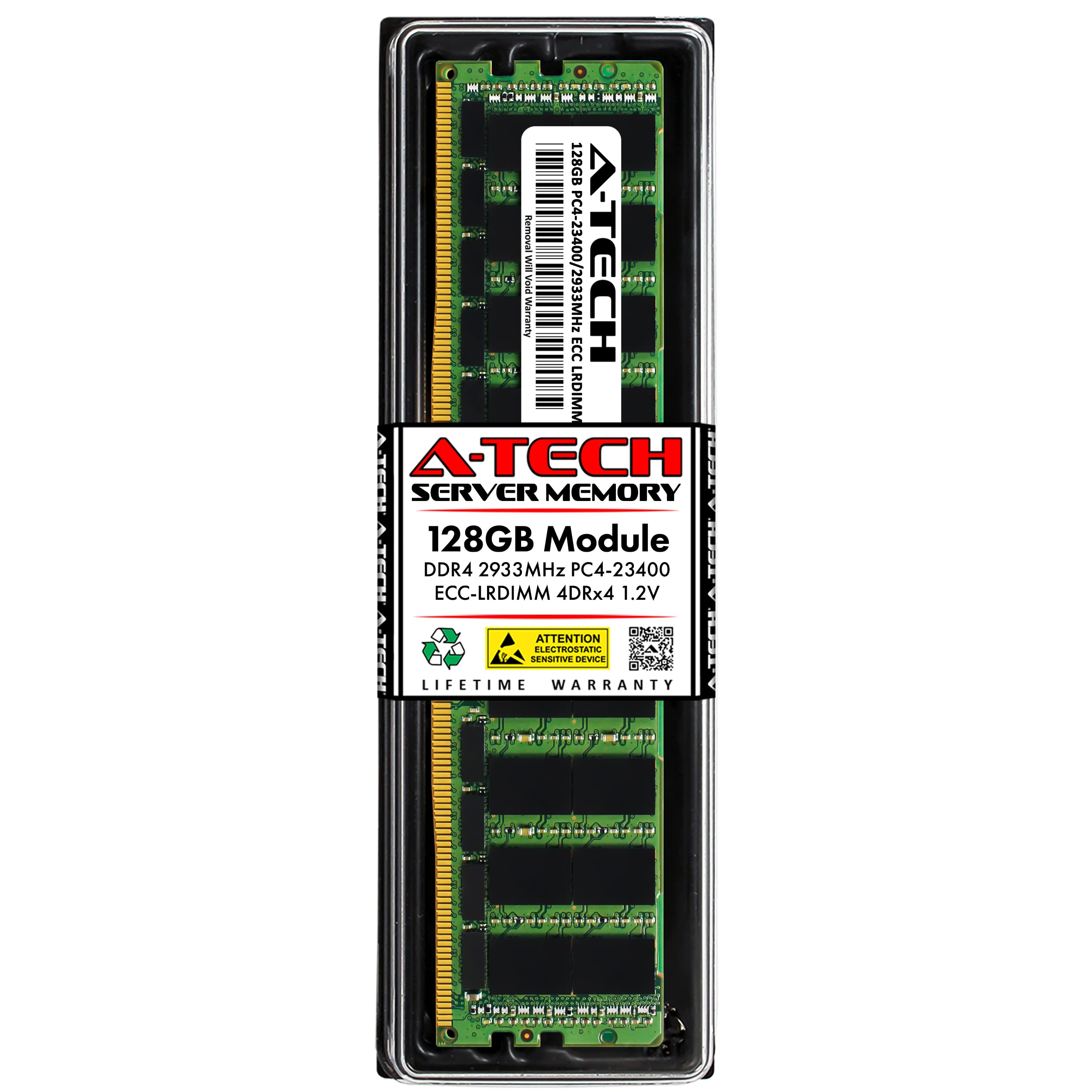 A-Tech 128GB Replacement for Samsung M386AAG40MMB-CVF - DDR4 2933MHz PC4-23400 ECC Load Reduced LRDIMM 288-Pin 4Rx4 1.2V - Single Server Memory RAM Stick (M386AAG40MMB-CVF-ATC)