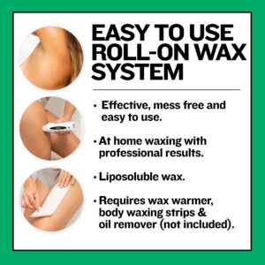 waxup Aloe Vera Roll On Wax, Hair Removal Wax Cartridge, Depilatory Wax Roller Refill for legs and arms 3.88 Ounce / 110g (4 Pack). Wax Warmer and Waxing Strips not Included.