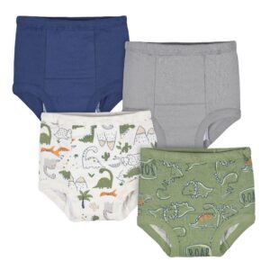 gerber baby boys infant toddler 4 pack potty training pants underwear dino green and navy 3t