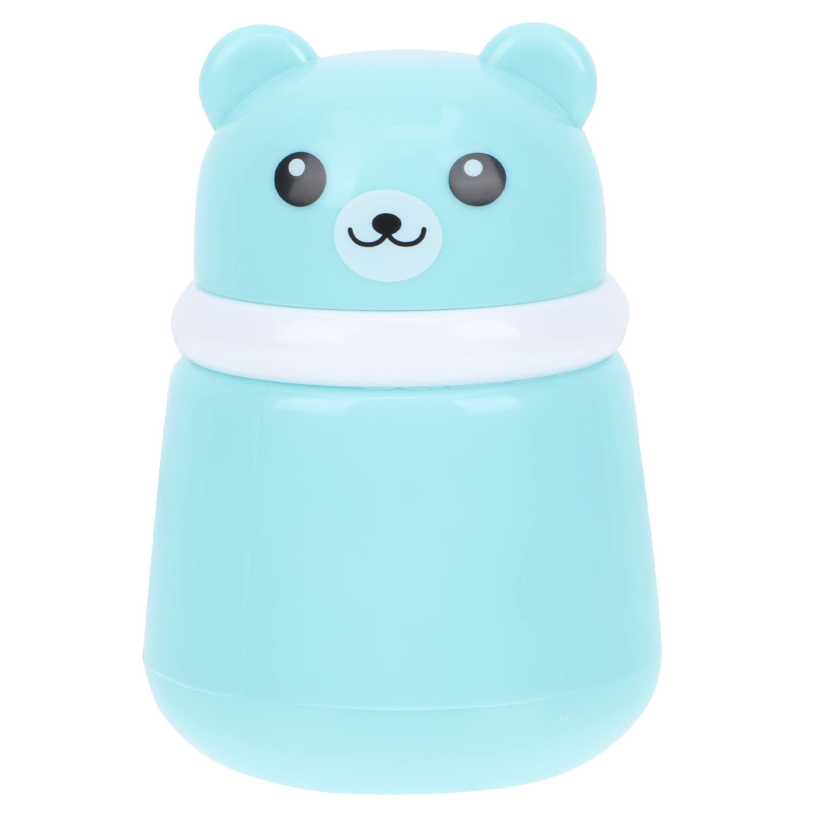 OSALADI Baby Powder Bottle: Cartoon Bear Powder Puff Box, Infant Loose Powder Box with Puff, Talcum Powder Container, Portable Powder Dispenser for Kids (Blue)