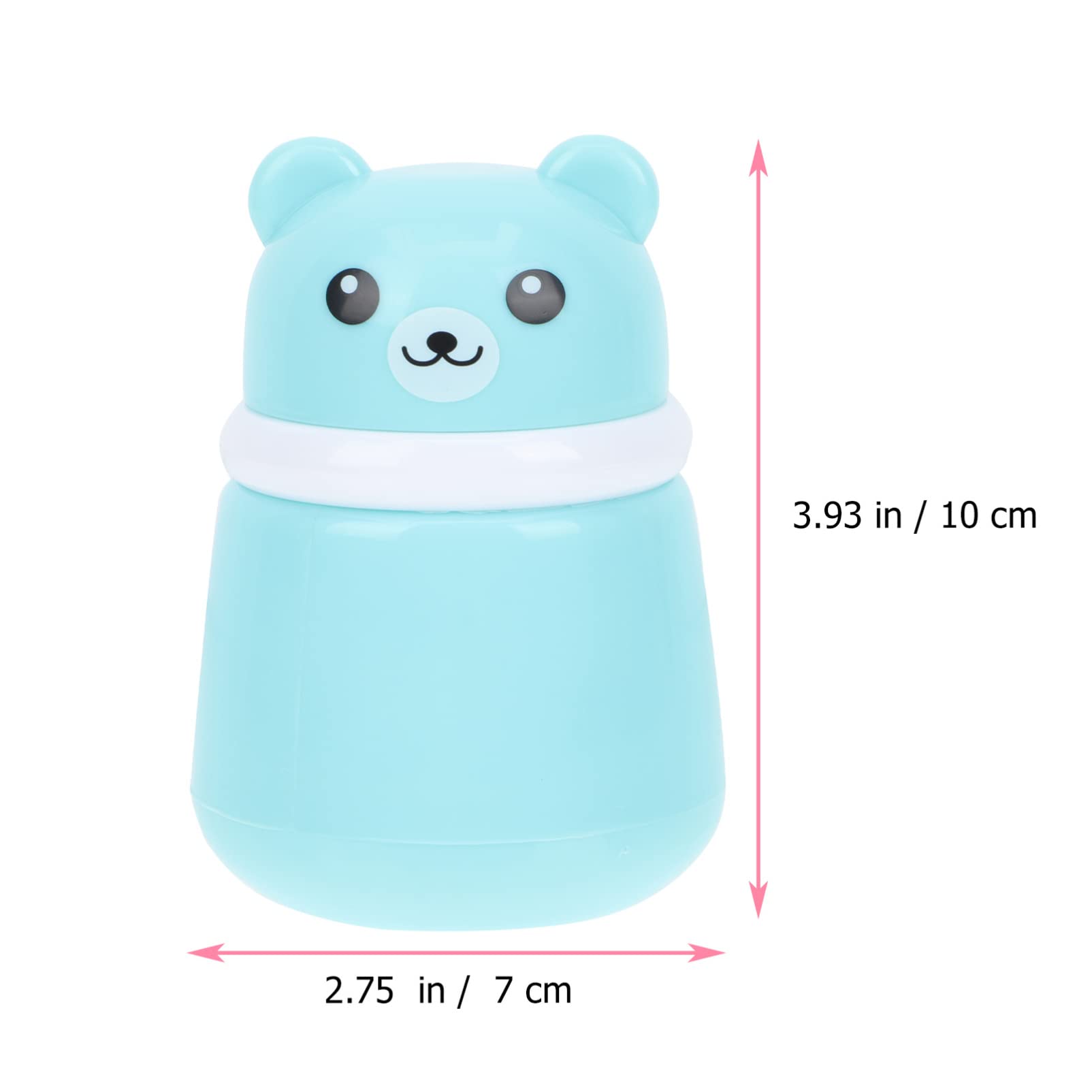 OSALADI Baby Powder Bottle: Cartoon Bear Powder Puff Box, Infant Loose Powder Box with Puff, Talcum Powder Container, Portable Powder Dispenser for Kids (Blue)