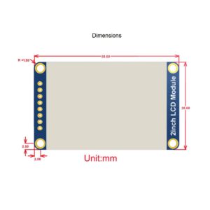 waveshare 2inch LCD Display Module,General 240×320 Resolution IPS Screen RGB 262K Color Display,ST7789 Driver,SPI Interface,LED Backlight