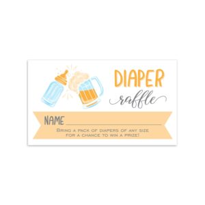 canopy street baby shower diaper raffle tickets, 50, brewing theme