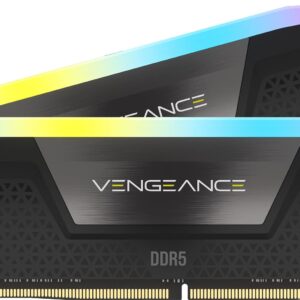 CORSAIR VENGEANCE RGB DDR5 RAM 32GB (2x16GB) 5200MHz CL40 Intel XMP iCUE Compatible Computer Memory - Black (CMH32GX5M2B5200C40)