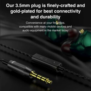 FEDAI TRN VX in Ear Earphone, 1DD+6BA Hybrid Driver 10mm Dual-Magnet DD HiFi in-Ear Earphones,Hybrid Driver HiFi in Ear Monitor with Magnesium Alloy Housing 0.75mm 2 Pin Cable (Without Mic, Green). …