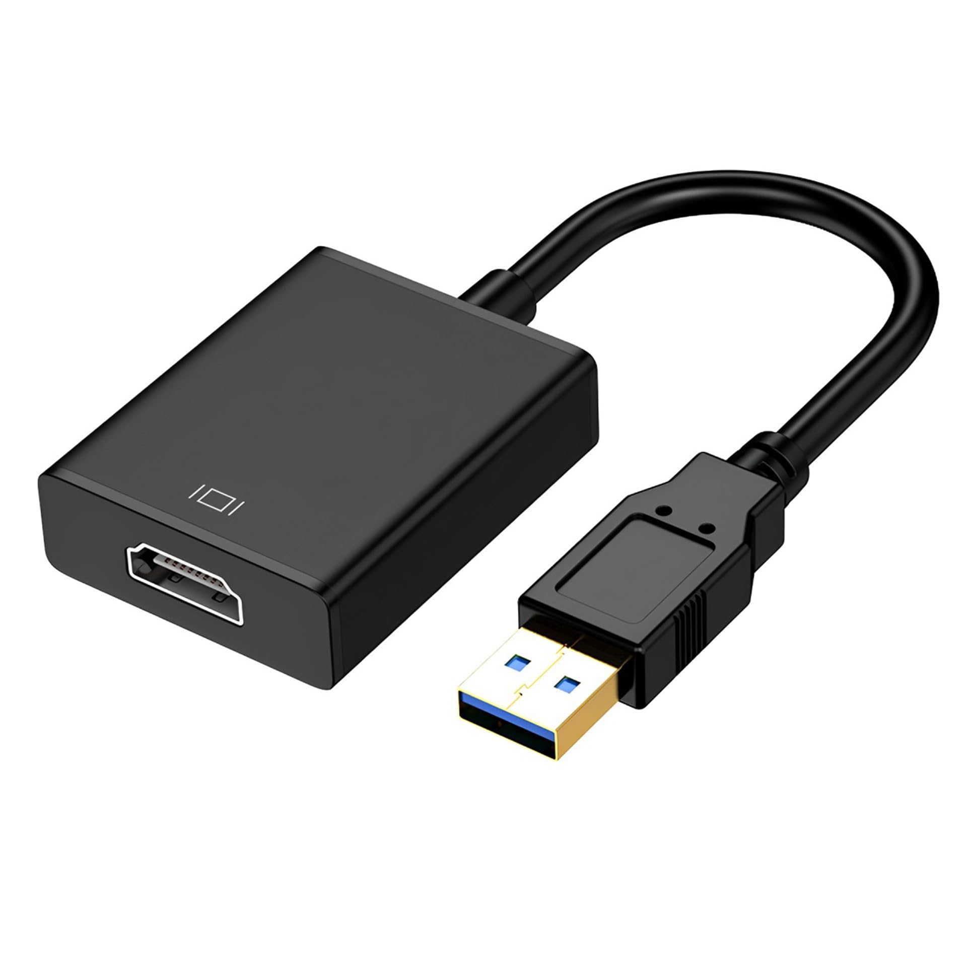 KUPOISHE USB to HDMI Adapter for Monitor Windows 11/10 / 8, HDMI USB Converter for Laptop Mac MacBook pro, USB 3.0 USB 2.0 HDMI Cable Multiple Monitors for Desktop PC TV, Black