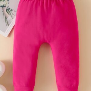 Fullfamous Baby Girl Clothes Gifts Outfits,Fall Winter Long Sleeve Romper and Pant Set Raspberry Heart 6-12 months