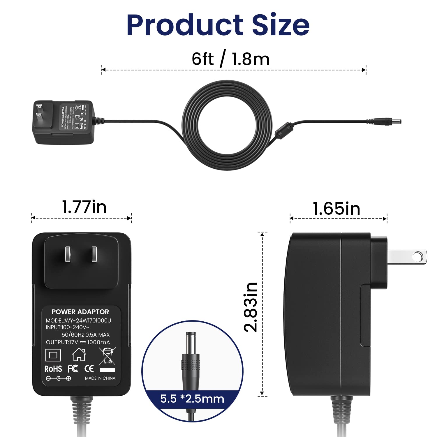 17V 1A Charger for Bose Soundlink I II III / 1 2 3 Wireless Mobile Speaker 17V~20V Bose Charger for Portable Speaker 414255, s024ru1700100 Bose Soundlink Charger Power Cord !NOT for M1N1 & C0L0R!