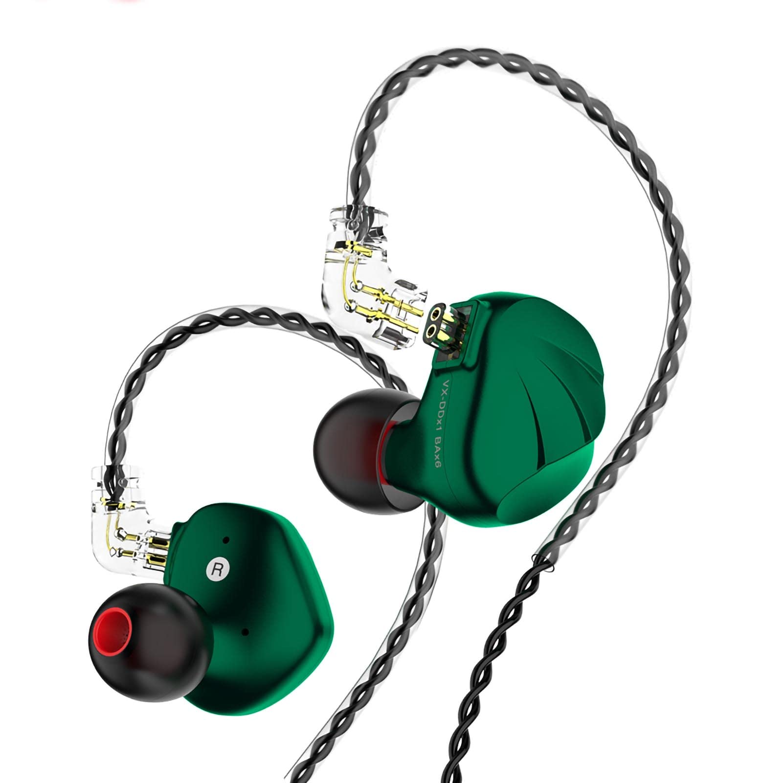 FEDAI TRN VX in Ear Earphone, 1DD+6BA Hybrid Driver 10mm Dual-Magnet DD HiFi in-Ear Earphones,Hybrid Driver HiFi in Ear Monitor with Magnesium Alloy Housing 0.75mm 2 Pin Cable (Without Mic, Green). …