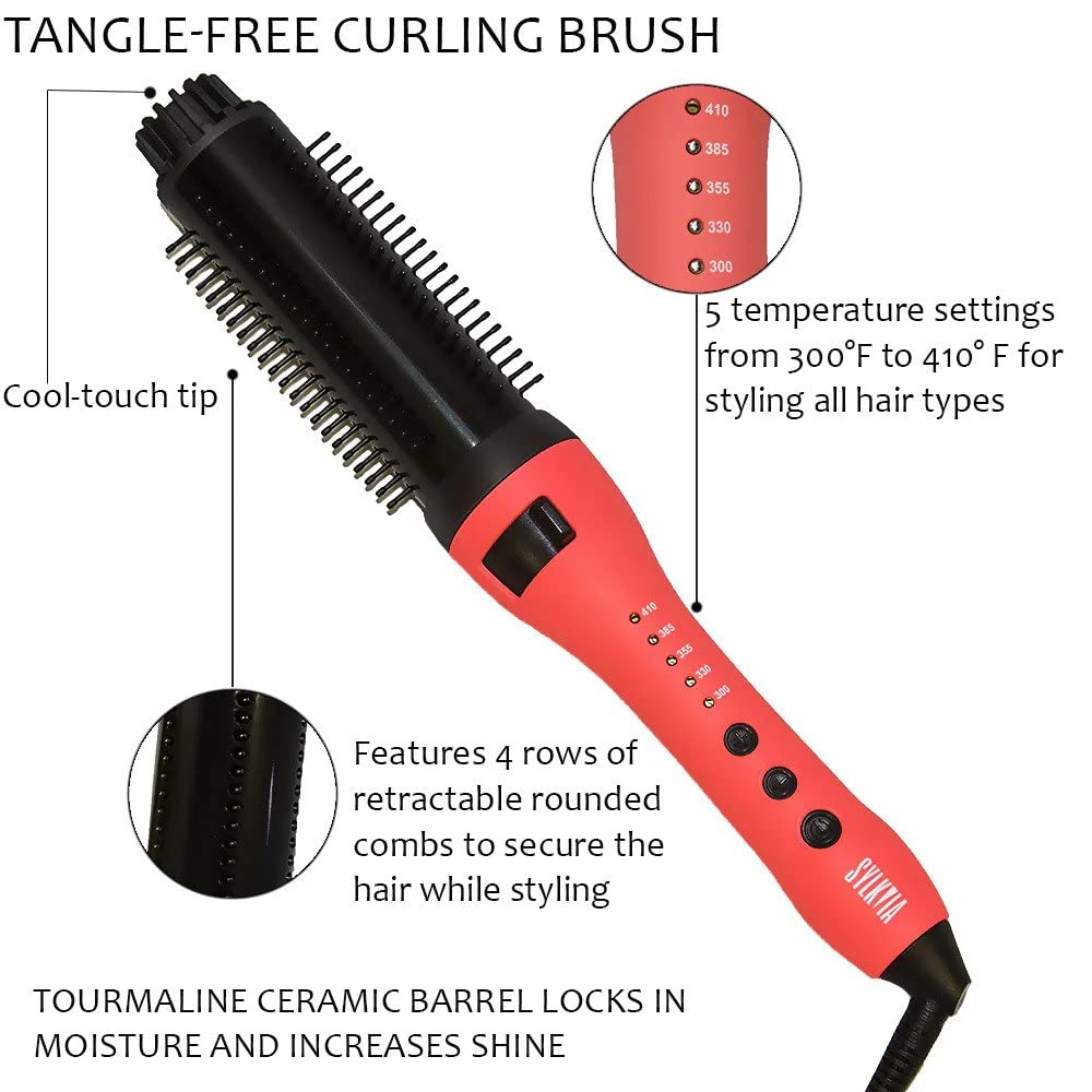 Sylkvia Tangle-Free Curling Iron Brush, 1 Count