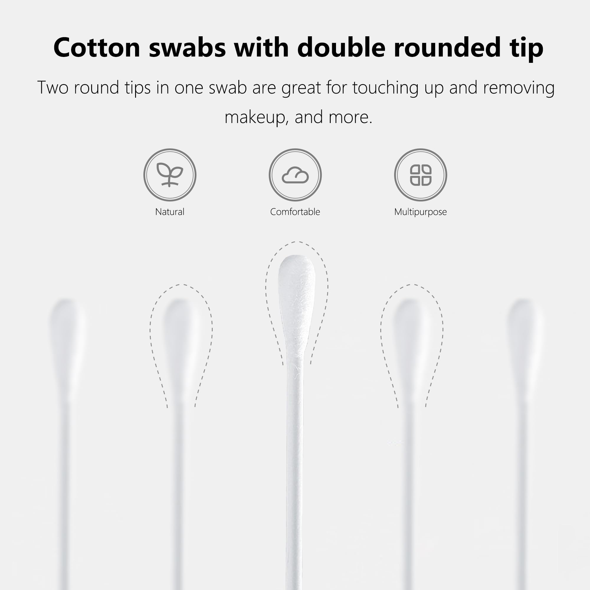 Natural Paper Cotton Swabs 500ct, Double Tips Cotton Buds for Personal Care