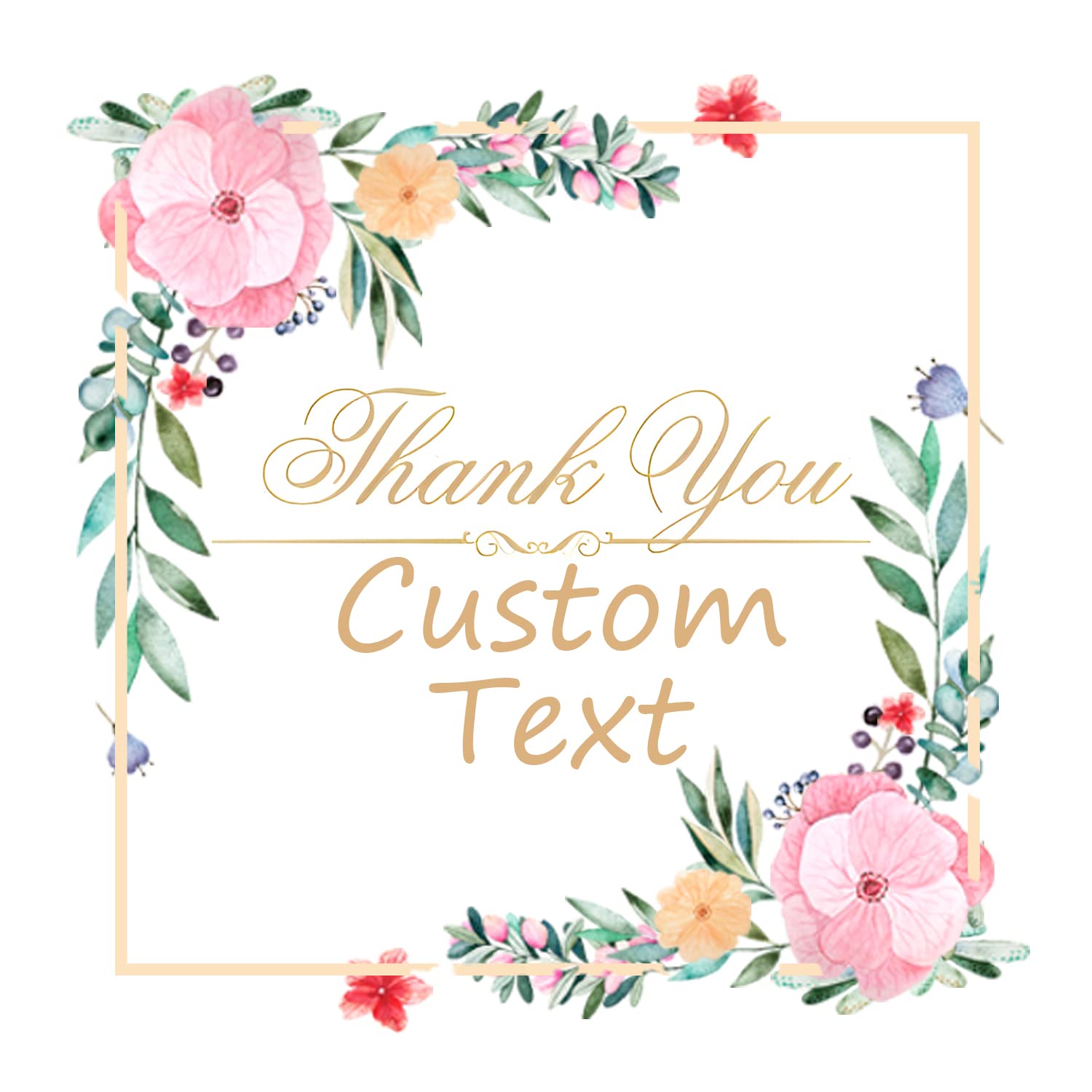 Custom Stickers 200 Pieces - Customizable Stickers for Business Logos, Birthdays, Weddings, Parties and Gift Wrapping. (style9)