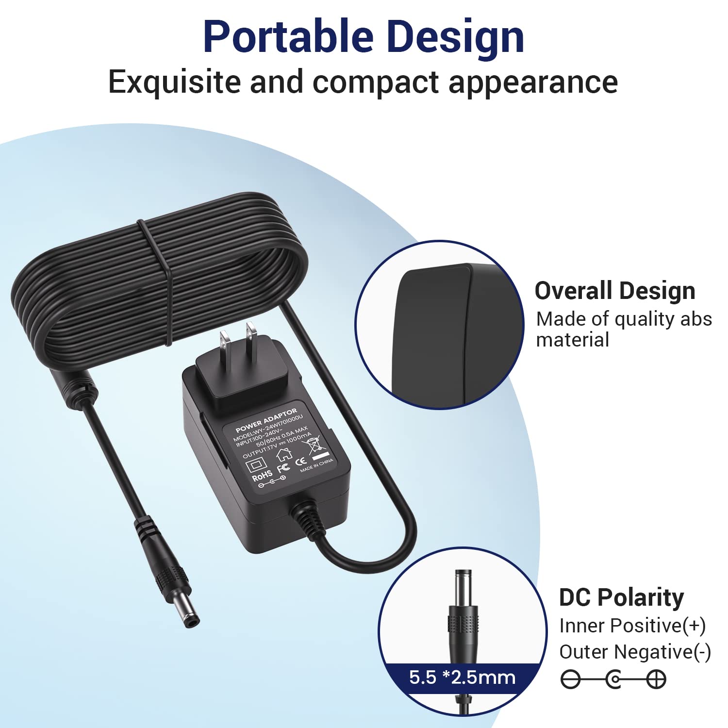 17V 1A Charger for Bose Soundlink I II III / 1 2 3 Wireless Mobile Speaker 17V~20V Bose Charger for Portable Speaker 414255, s024ru1700100 Bose Soundlink Charger Power Cord !NOT for M1N1 & C0L0R!