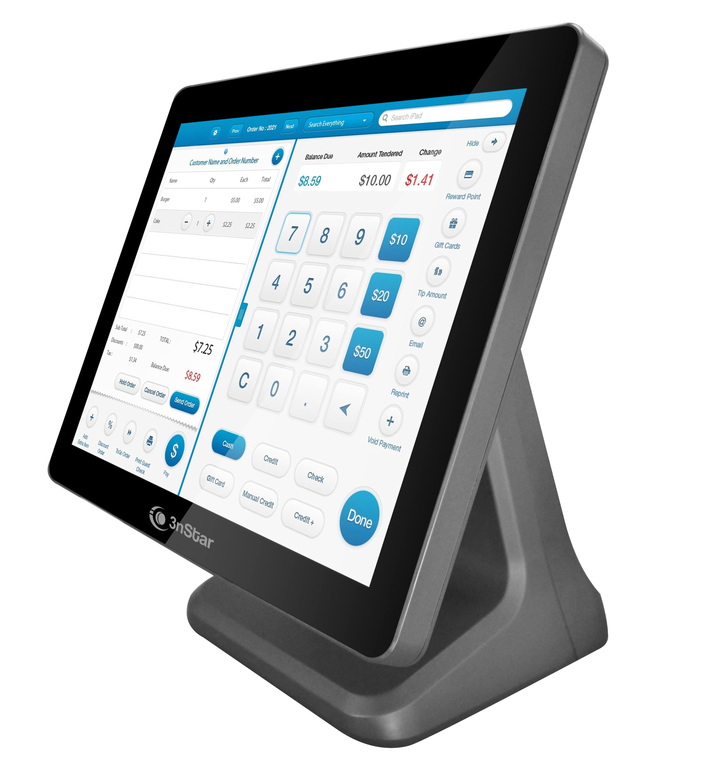 3nStar POS System 8GB RAM, 240GB SSD, Capacitive, BT, Windows 10 IOT Enterprise Value - PTE0205W-8-240W10