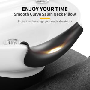 Shampoo Bowl Neck Cushion, AISEELY Neck Rest for Shampoo Bowl, Shampoo Neck Rest for Sink, Portable Shampoo Bowl Neck Rest for Salon Spa, Silicone Neck Rest Cushion with Curved Suction Cup