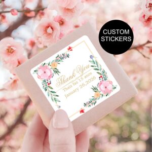 Custom Stickers 200 Pieces - Customizable Stickers for Business Logos, Birthdays, Weddings, Parties and Gift Wrapping. (style9)