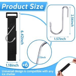 6 Pcs Ice Shelter Coat Hooks Stainless Steel Accessory Hanger for Ice Fishing Shelters Stroller Hooks for Hanging Storage Stroller Clips for Bags Diaper Purse Groceries Pram Shopping Pushchair, Black