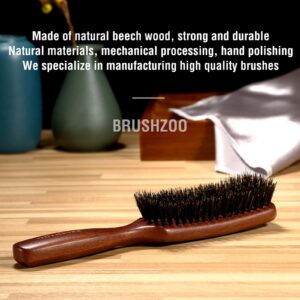 O BRUSHZOO Hair Brush for Men Thin Fine Normal Hair Add Shine Improve Texture Reduce Frizz, Boar Bristle Hair Brush for Beard Straightens Softens