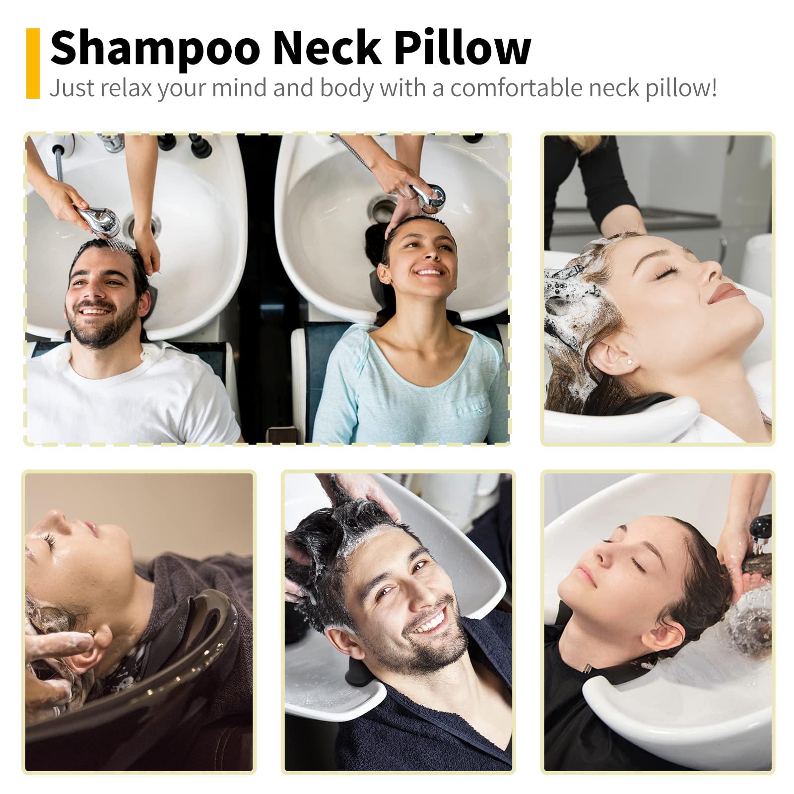 Shampoo Bowl Neck Cushion, AISEELY Neck Rest for Shampoo Bowl, Shampoo Neck Rest for Sink, Portable Shampoo Bowl Neck Rest for Salon Spa, Silicone Neck Rest Cushion with Curved Suction Cup