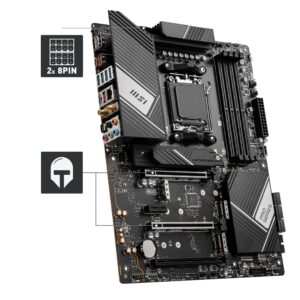 MSI PRO X670-P WiFi ProSeries Motherboard (AMD AM5, DDR5, PCIe 4.0, SATA 6Gb/s, M.2, USB 3.2 Gen 2, Wi-Fi 6E, HDMI/DP, ATX)