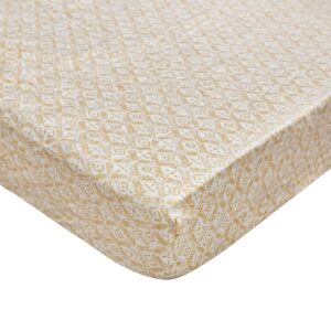 crane baby soft cotton crib mattress sheet, fitted sheet for cribs and toddler beds, diamond, 28”w x 52”h x 9”d