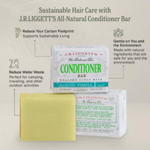 J·R·LIGGETT'S Hair Conditioner Bar | Plant Based Ingredients | Zero Waste Biodegradable, Sulfate & Cruelty Free | Leaves Hair Healthy, Clean, Soft and Conditioned | Eco Friendly Set of Three 1.75oz